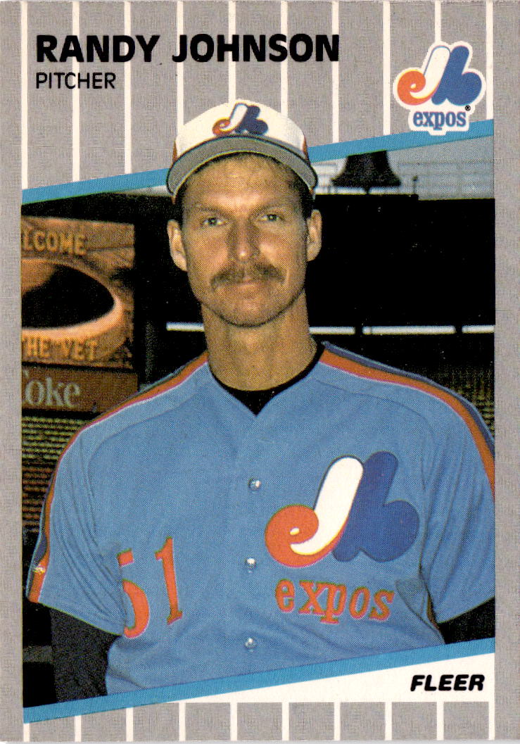 1989 Fleer #381a Randy Johnson : Sign over left shoulder completely blacked out