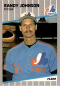 1989 Fleer #381a Randy Johnson : Sign over left shoulder completely blacked out