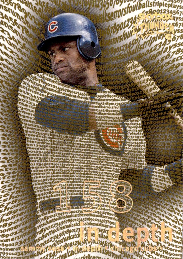 1999 SkyBox Thunder #8 (ID) Sammy Sosa In Depth