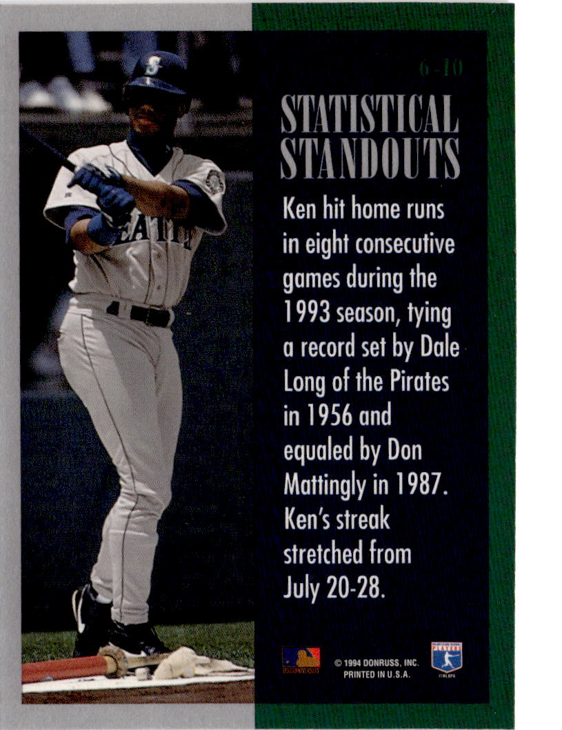 1994 Leaf #6 Ken Griffey, Jr. Statistical Standouts