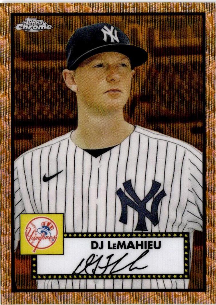 2021 Topps Chrome Platinum Anniversary DJ LeMahieu Gold/Rose Gold Refractor #/50