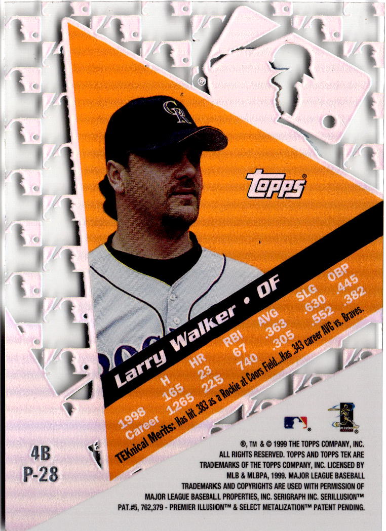 1999 Topps Tek #4B Larry Walker Pattern 14