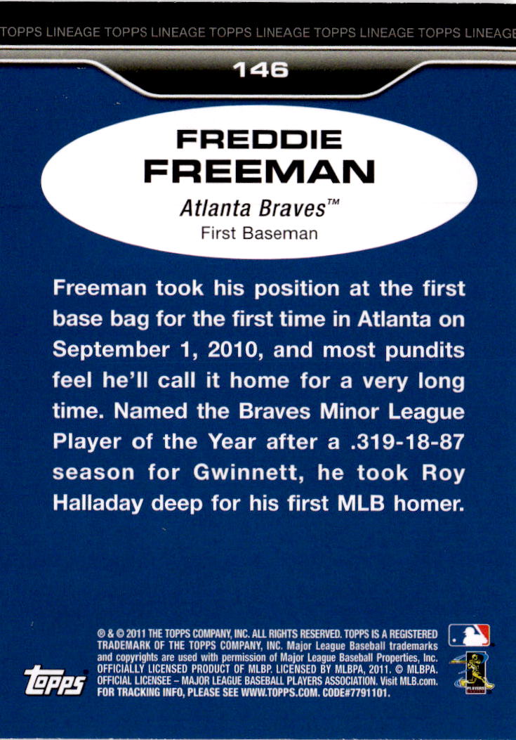 2011 Topps Lineage #146 Freddie Freeman