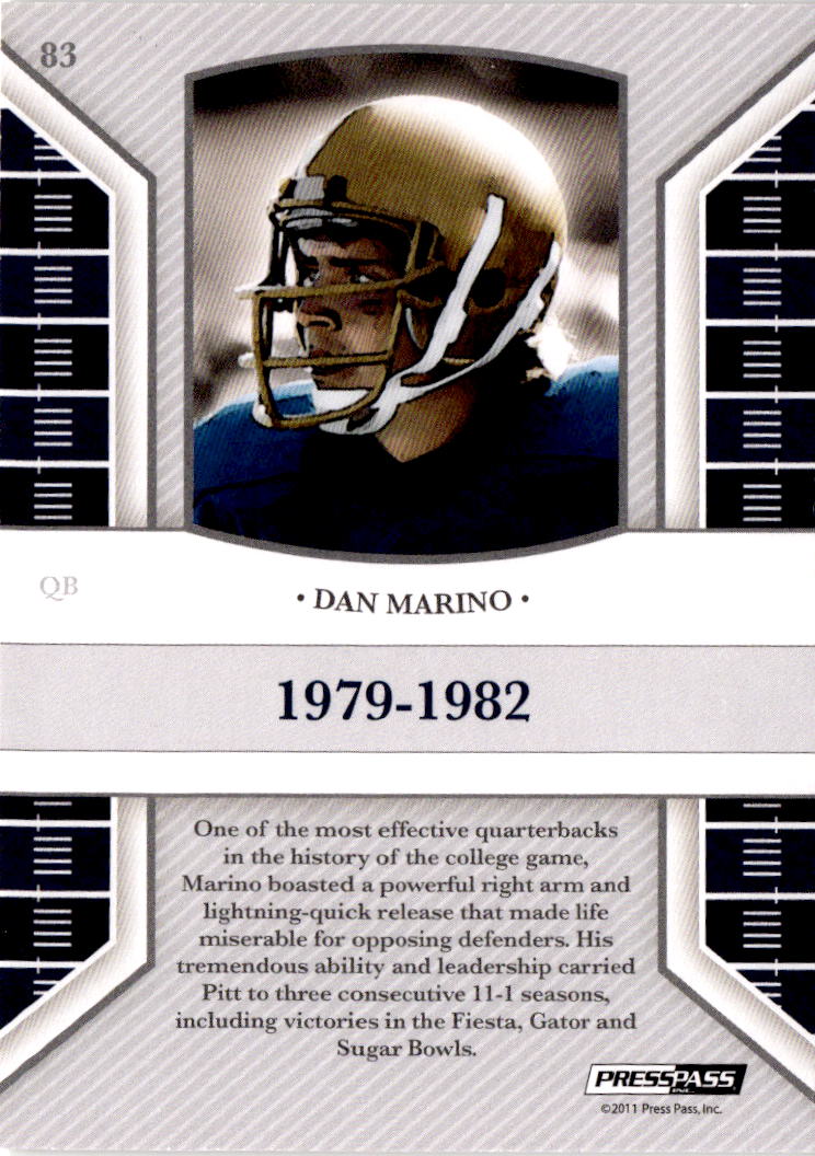 2011 Press Pass Legends #83 Dan Marino Gold #/99