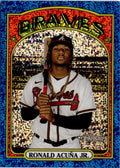 2021 Topps Heritage #299 Ronald Acuña Jr. Chrome Blue Sparkle