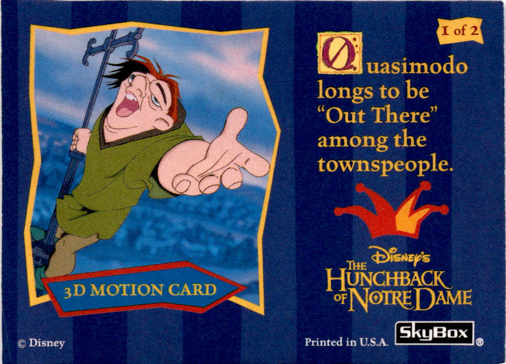 1996 SkyBox Hunchback of Notre Dame #27 The Hero, Quasimodo 3-D Motion