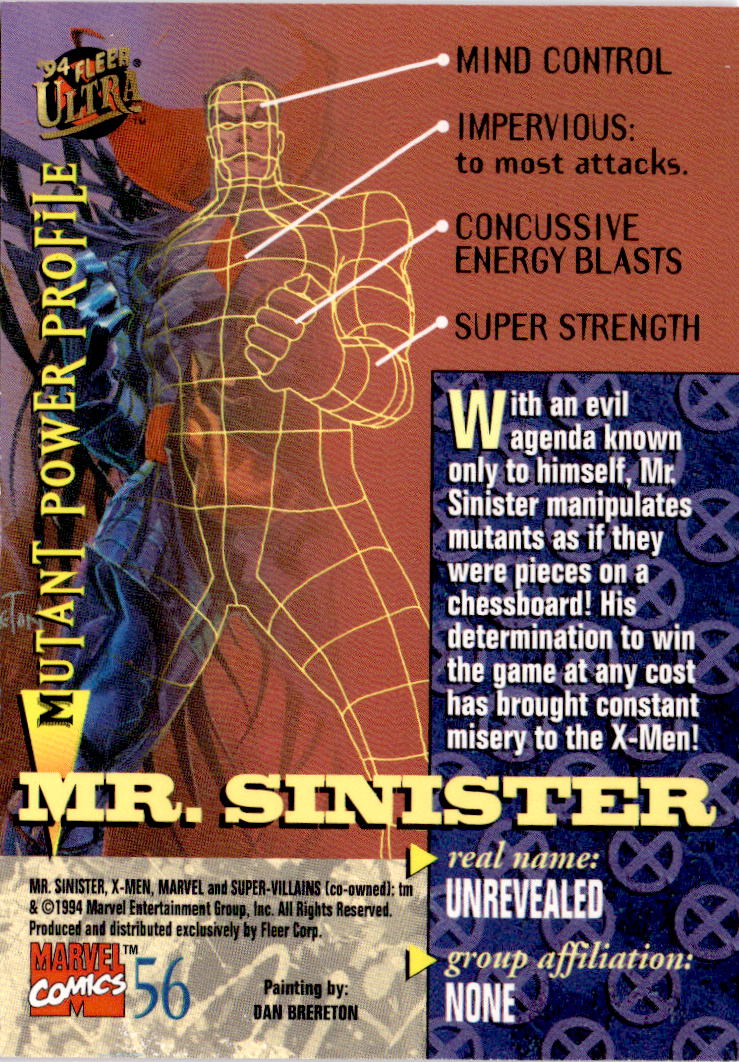 1994 Ultra X-Men #56 Mr. Sinister
