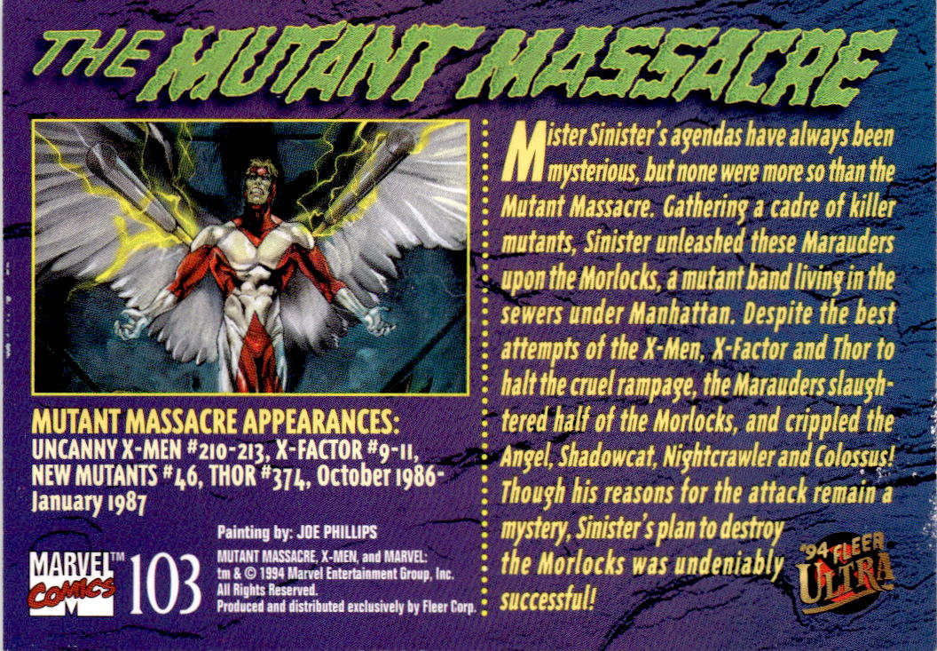 1994 Ultra X-Men #103 Mutant Massacre