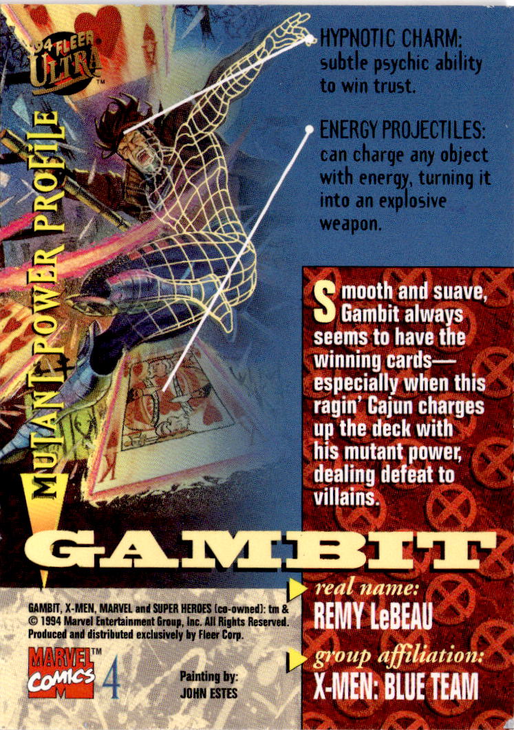 1994 Ultra X-Men #4 Gambit