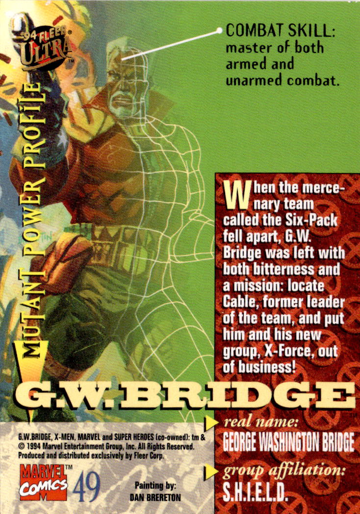 1994 Ultra X-Men #49 G.W. Bridge