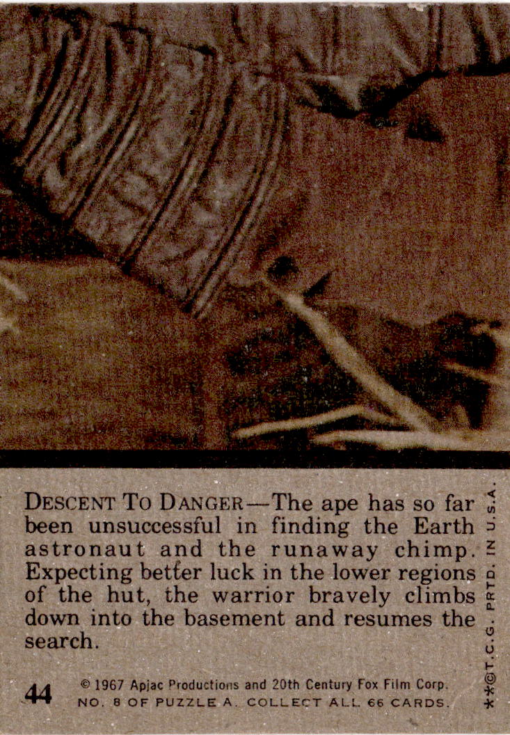 1975 Topps Planet of the Apes #44 Descent to Danger