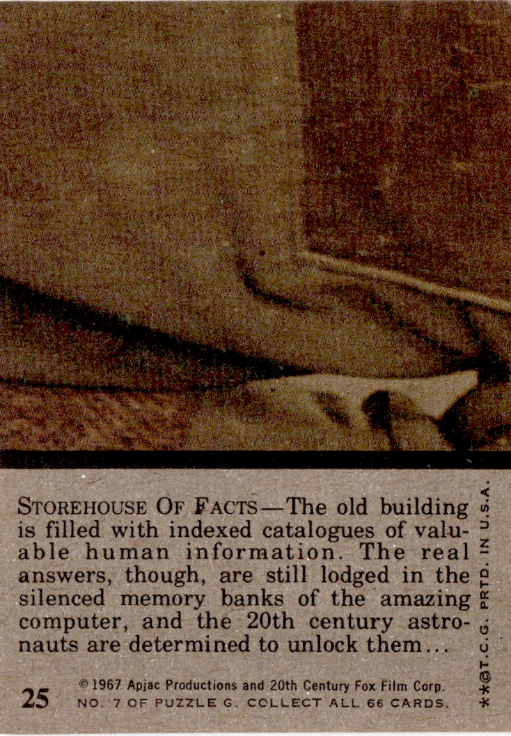 1975 Topps Planet of the Apes #25 Storehouse of Facts