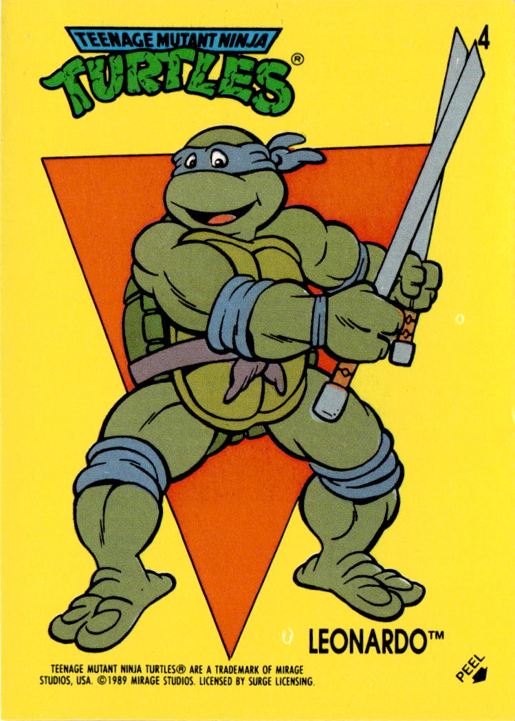 1989 Topps Teenage Mutant Ninja Turtles #4 Leonardo Stickers (Series One)