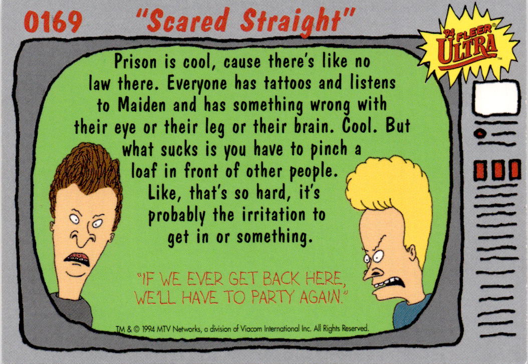1994 Ultra Beavis and Butt-Head #0169 "Scared Straight"