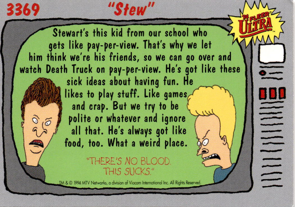 1994 Ultra Beavis and Butt-Head #3369 "Stew"