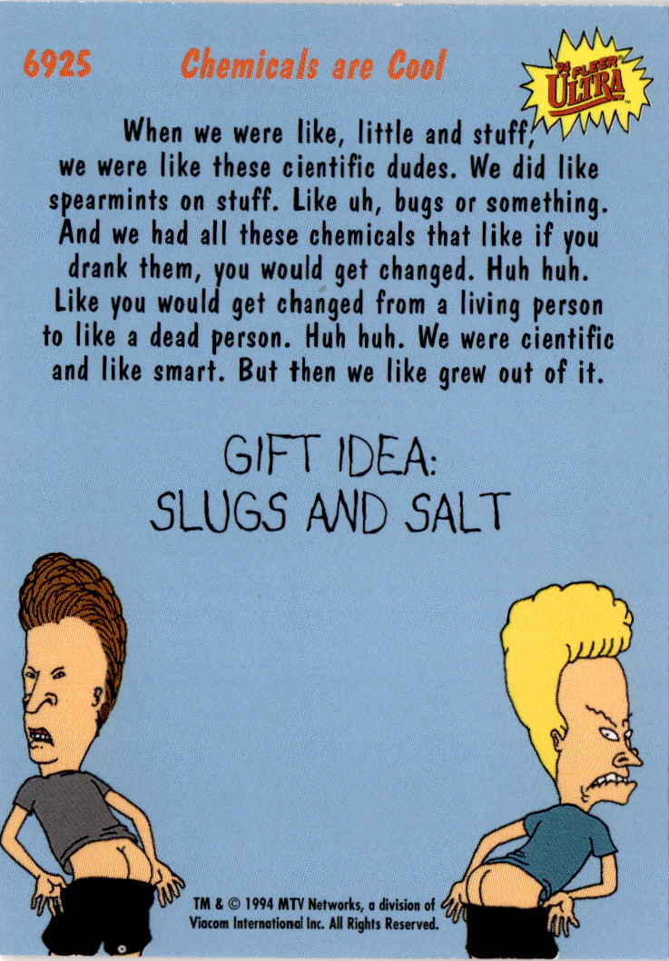 1994 Ultra Beavis and Butt-Head #6925 Chemicals are Cool