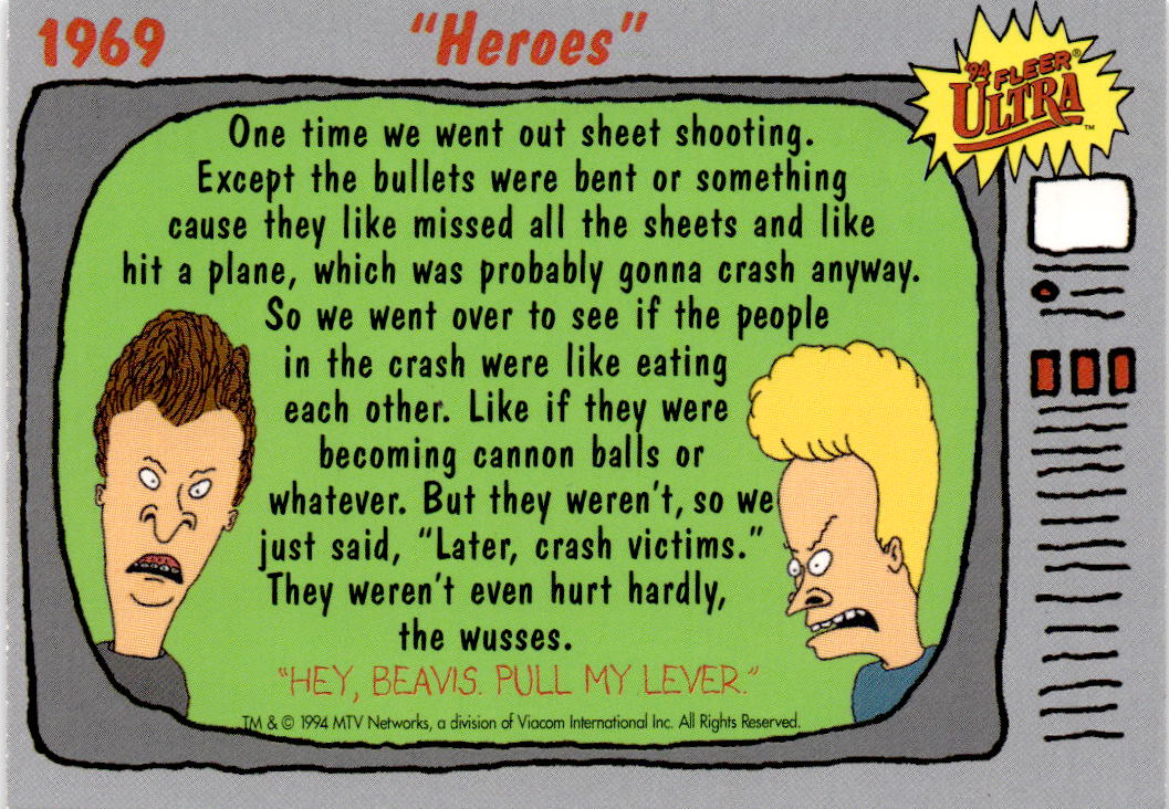 1994 Ultra Beavis and Butt-Head #1969 "Heroes"