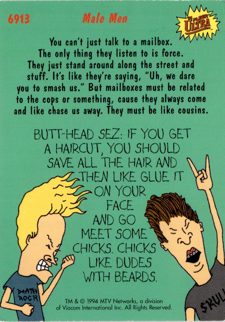1994 Ultra Beavis and Butt-Head #6913 Male Men