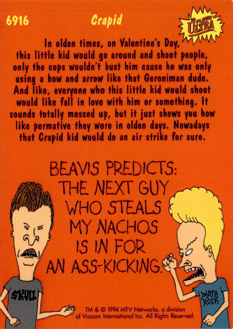 1994 Ultra Beavis and Butt-Head #6916 Crapid