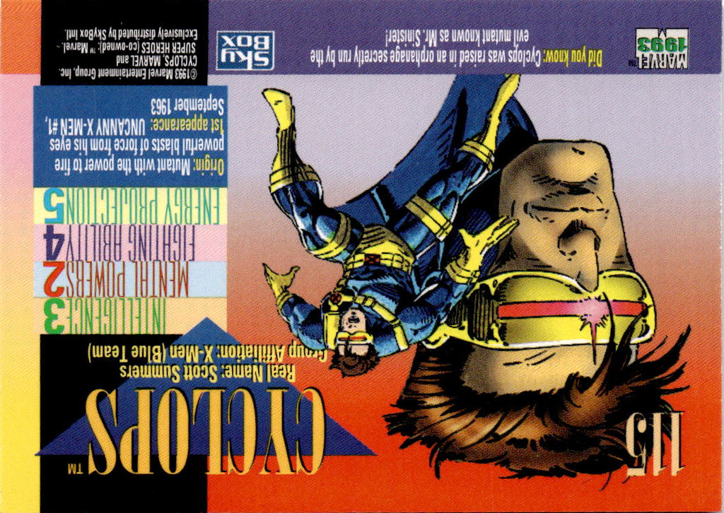 1993 SkyBox Marvel Universe #115 Cyclops