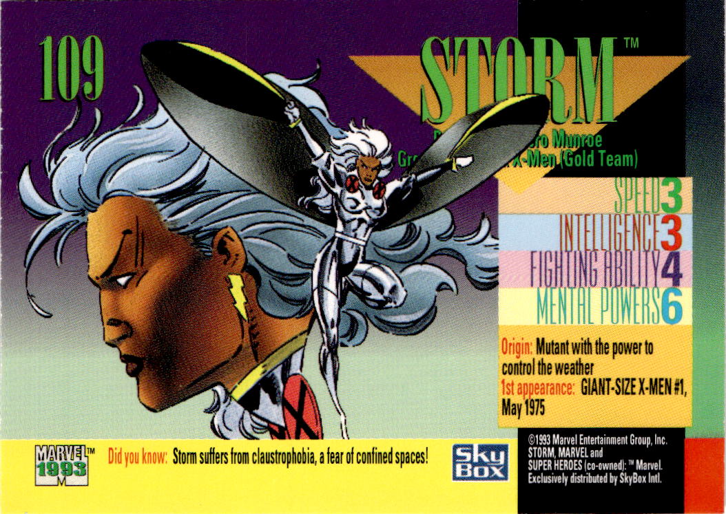 1993 SkyBox Marvel Universe #109 Storm