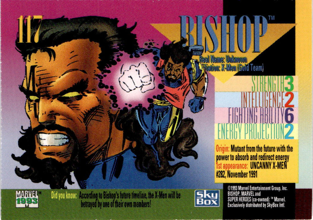 1993 SkyBox Marvel Universe #117 Bishop