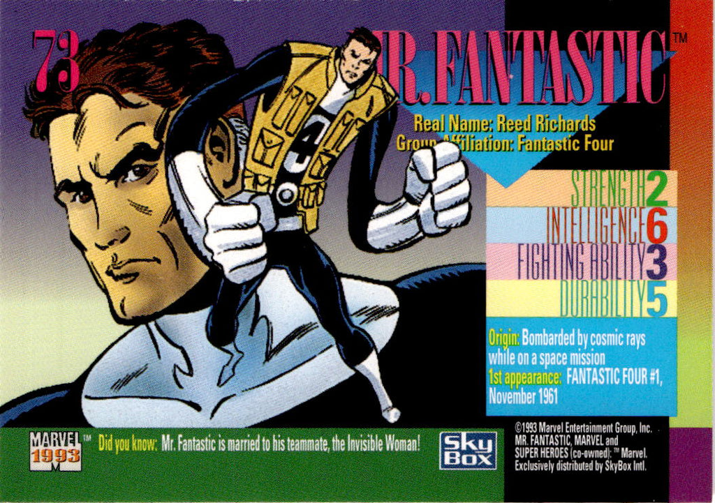 1993 SkyBox Marvel Universe #73 Mr. Fantastic