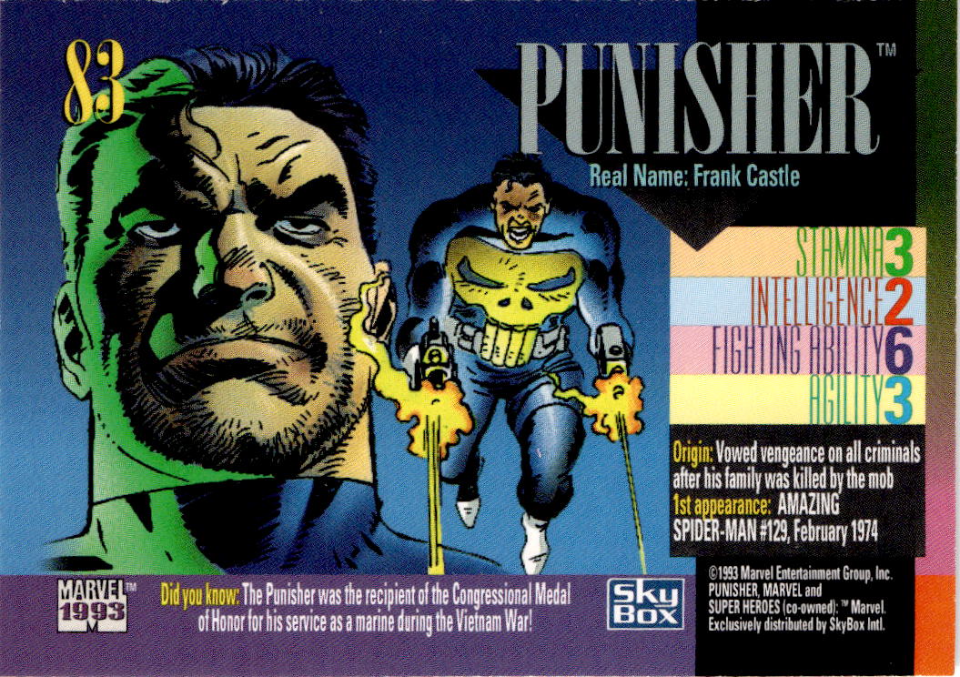 1993 SkyBox Marvel Universe #83 Punisher