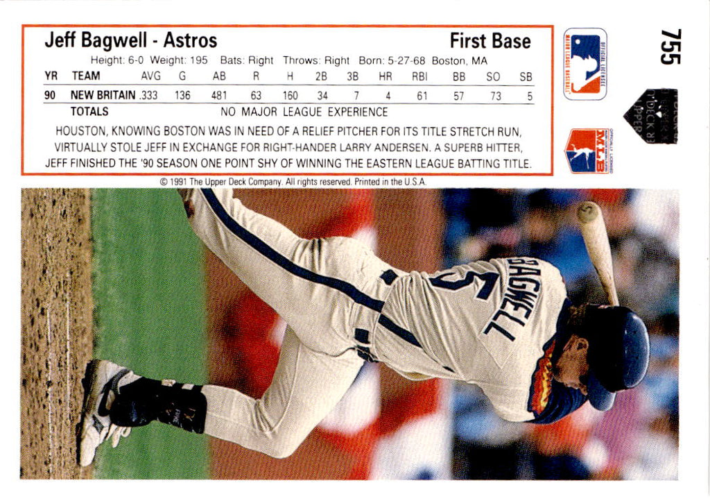 1991 Upper Deck #755c Jeff Bagwell