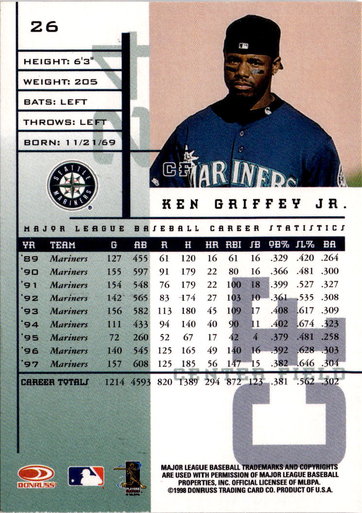 1998 Leaf Rookies & Stars #26 Ken Griffey Jr.
