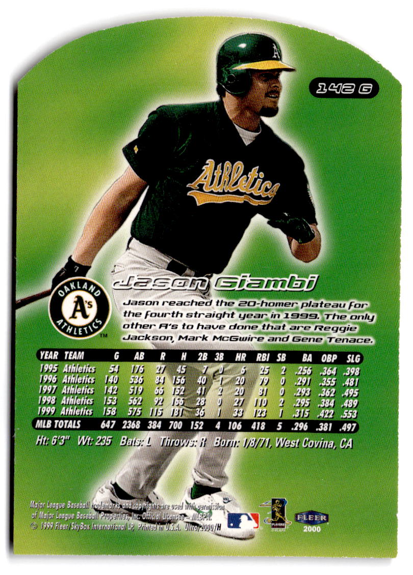 2000 Ultra #142G Jason Giambi Gold Medallion