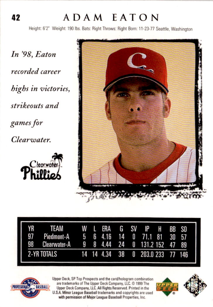 1999 SP Top Prospects #42 Adam Eaton