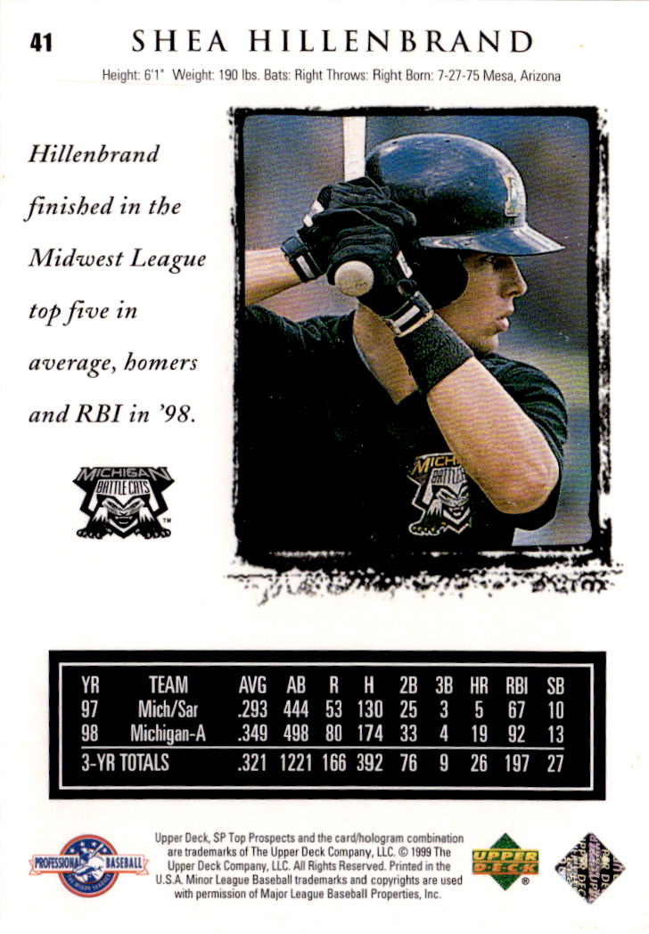 1999 SP Top Prospects #41 Shea Hillenbrand