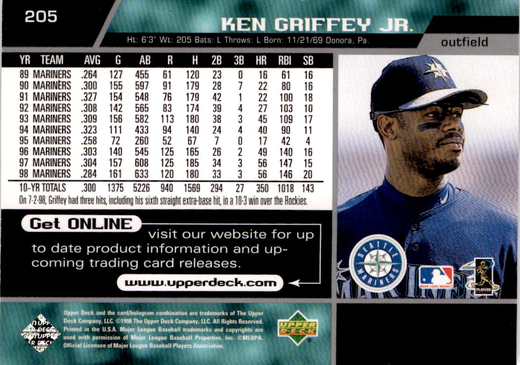 1999 Upper Deck #205 Ken Griffey Jr.