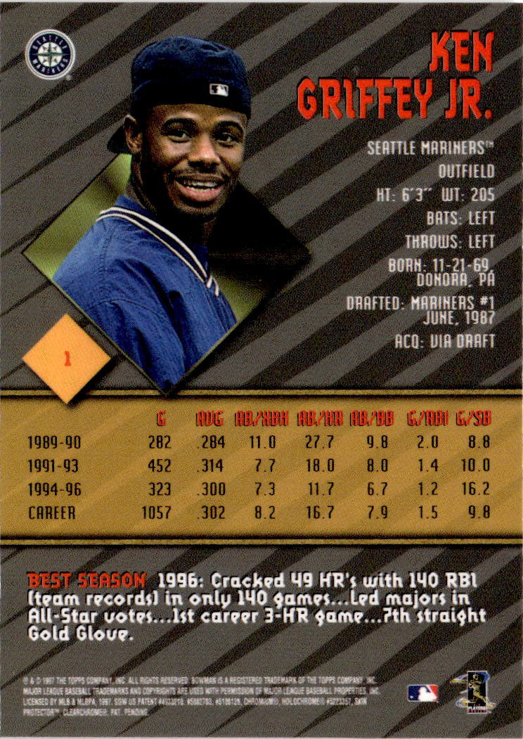 1997 Bowman #BBP 2 Ken Griffey Jr. Bowman's Best Preview