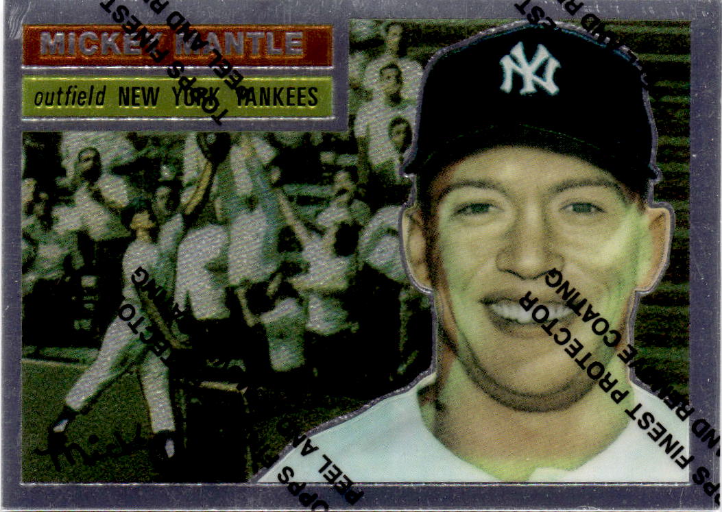 1996 Topps #6 Mickey Mantle Commemorative Reprints Finest : Gray Back