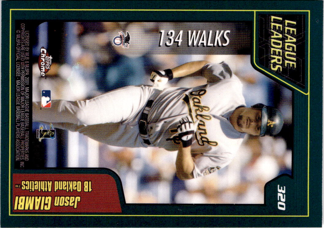 2001 Topps Chrome #320 Barry Bonds / Jason Giambi