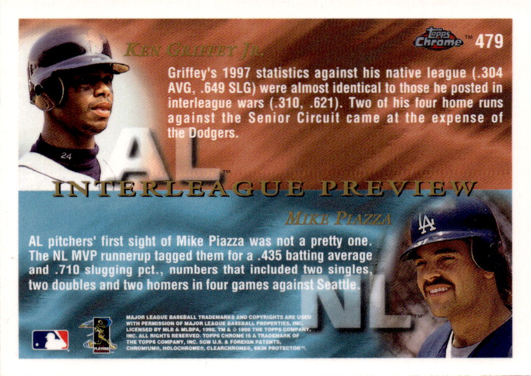 1998 Topps Chrome #479 Mike Piazza / Ken Griffey Jr.