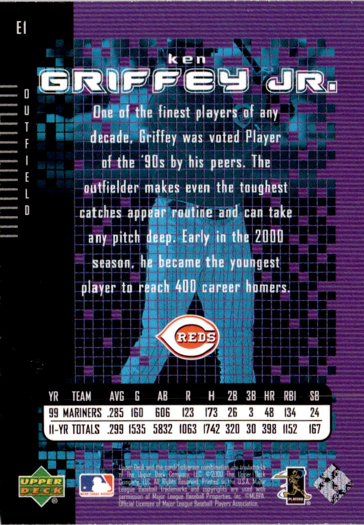 2000 Upper Deck #E1 Ken Griffey Jr. e-Cards