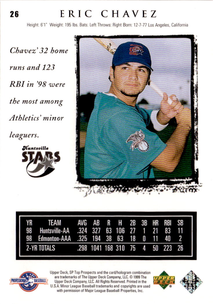1999 SP Top Prospects #26 Eric Chavez