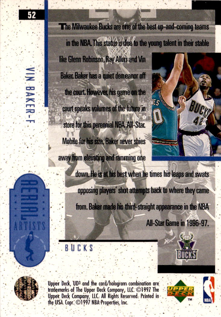 1996-97 Upper Deck UD3 #52 Vin Baker