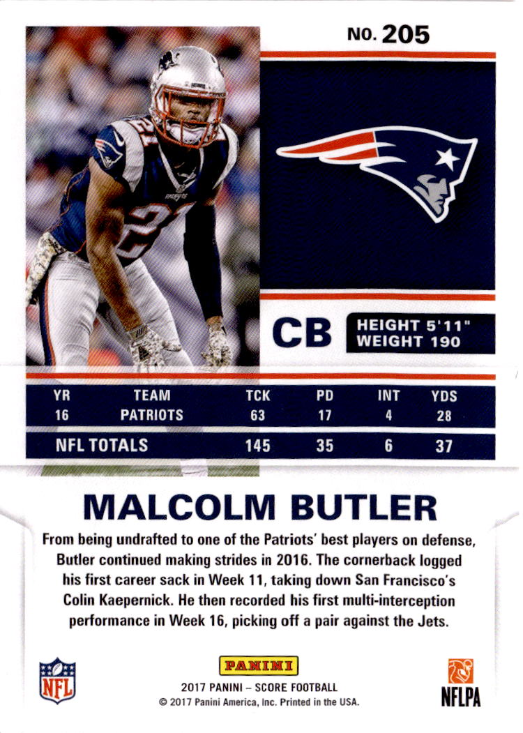 2017 Score #205 Malcolm Butler Red Zone #/20