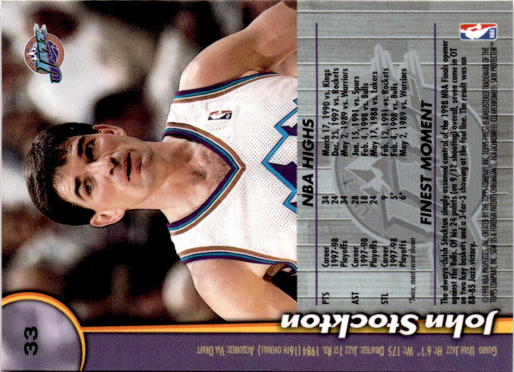 1998-99 Finest #33 John Stockton