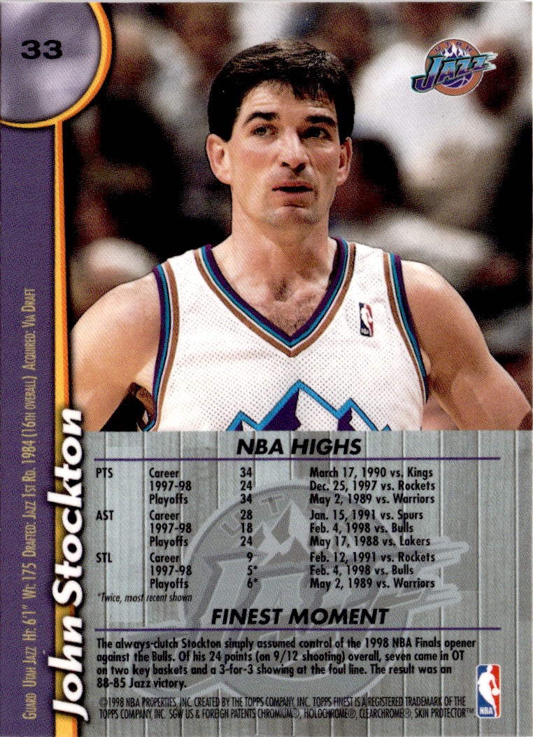 1998-99 Finest #33 John Stockton