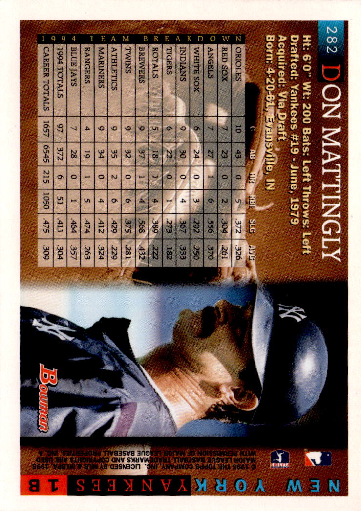 1995 Bowman #282 Don Mattingly