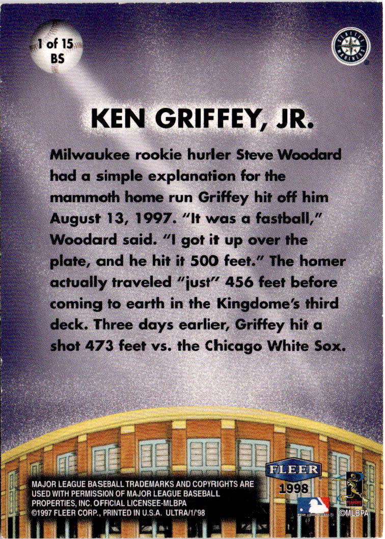 1998 Ultra #1 BS Ken Griffey, Jr. Big Shots