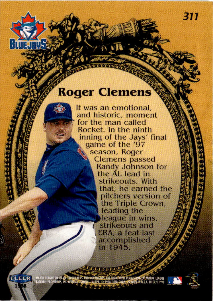 1998 Fleer Tradition #311 Roger Clemens