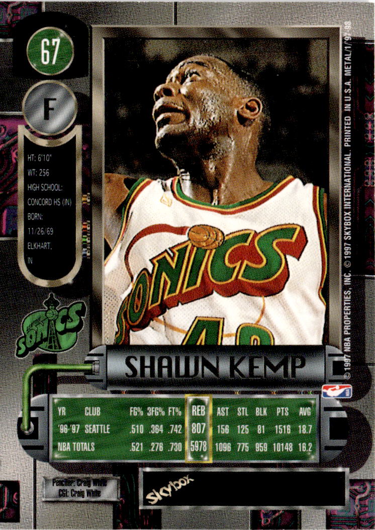1997-98 Metal Universe #67 Shawn Kemp