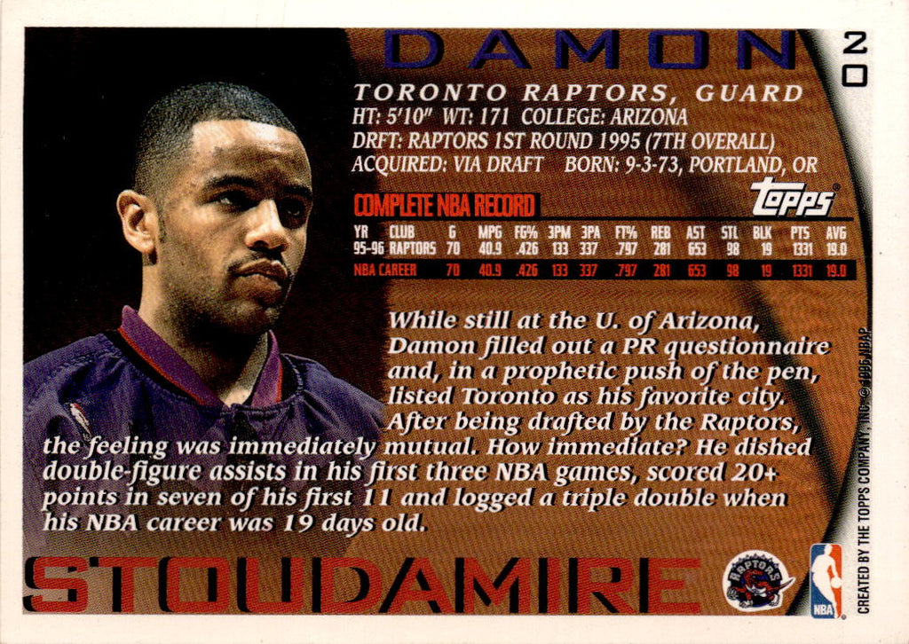 1996-97 Topps #20 Damon Stoudamire