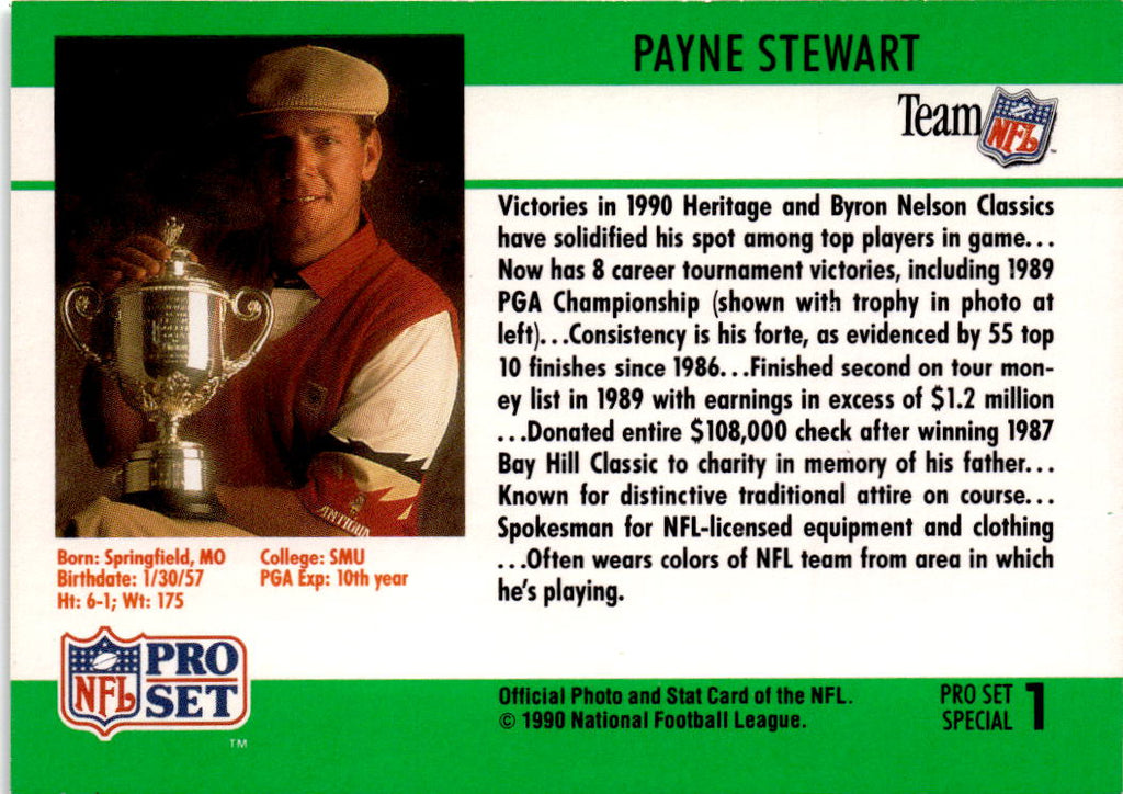 1990 Pro Set #1 Payne Stewart Pro Set Special: Payne Stewart